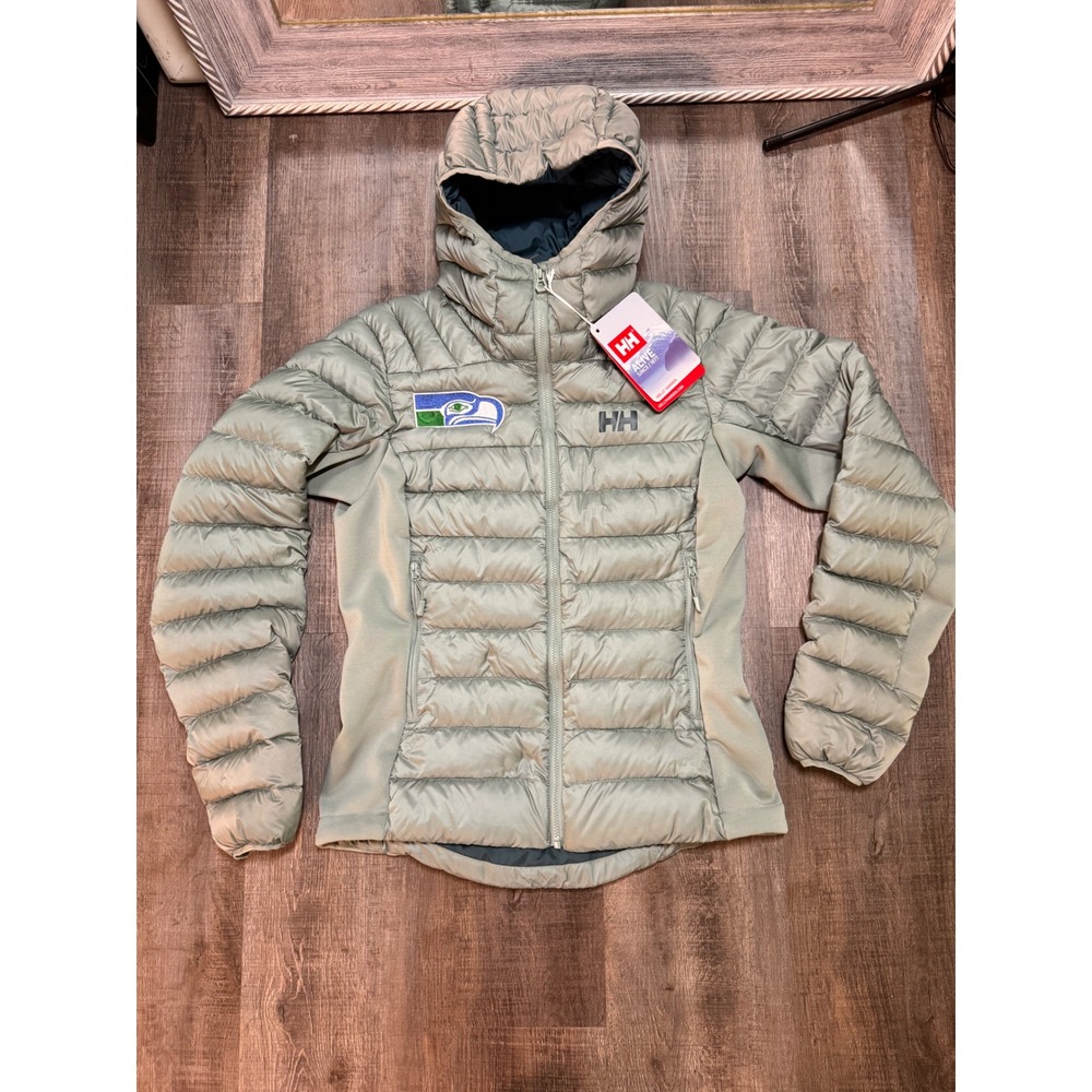 Helly Hansen Verglas Down Hybrid Hood 2.0 Jacket Green Seattle Seahawks XS